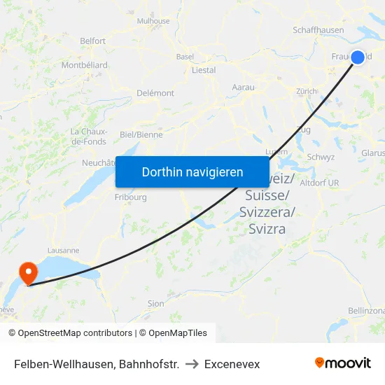 Felben-Wellhausen, Bahnhofstr. to Excenevex map