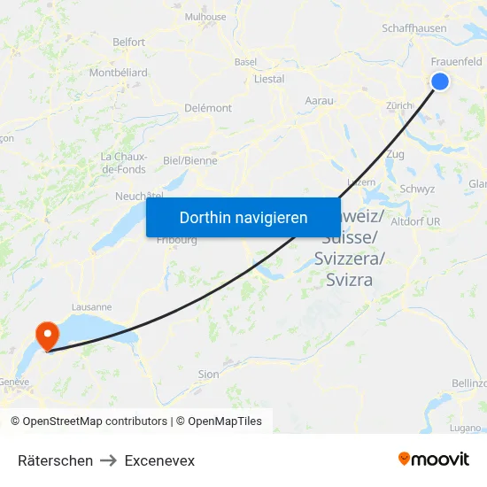 Räterschen to Excenevex map