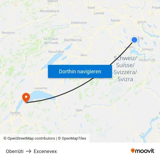 Oberrüti to Excenevex map