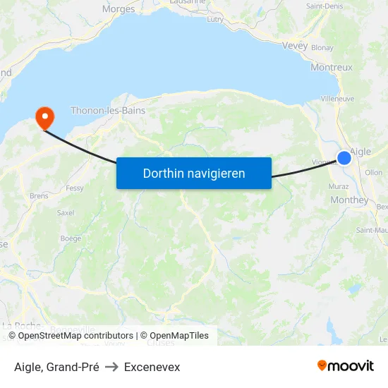 Aigle, Grand-Pré to Excenevex map