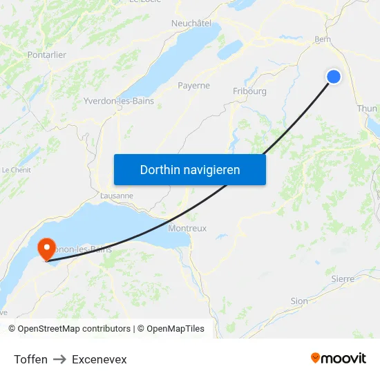 Toffen to Excenevex map