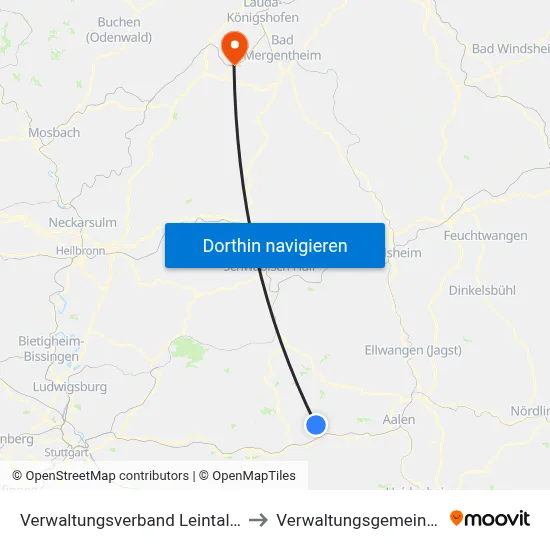 Verwaltungsverband Leintal-Frickenhofer Höhe to Verwaltungsgemeinschaft Boxberg map