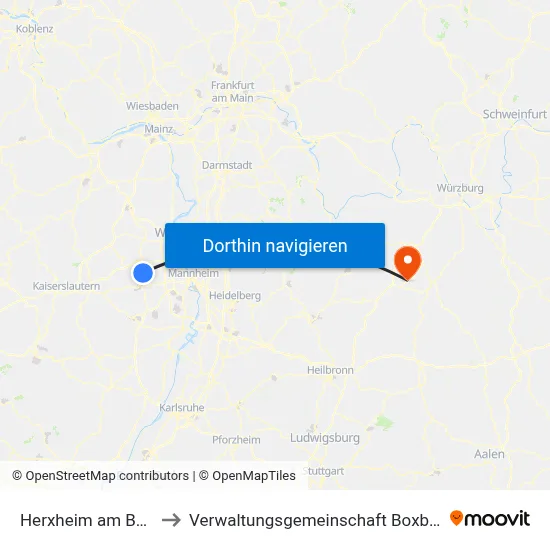 Herxheim am Berg to Verwaltungsgemeinschaft Boxberg map