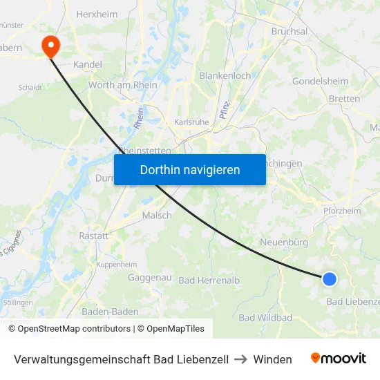 Verwaltungsgemeinschaft Bad Liebenzell to Winden map