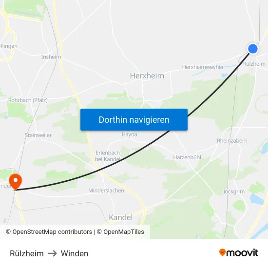 Rülzheim to Winden map