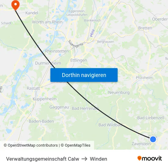Verwaltungsgemeinschaft Calw to Winden map