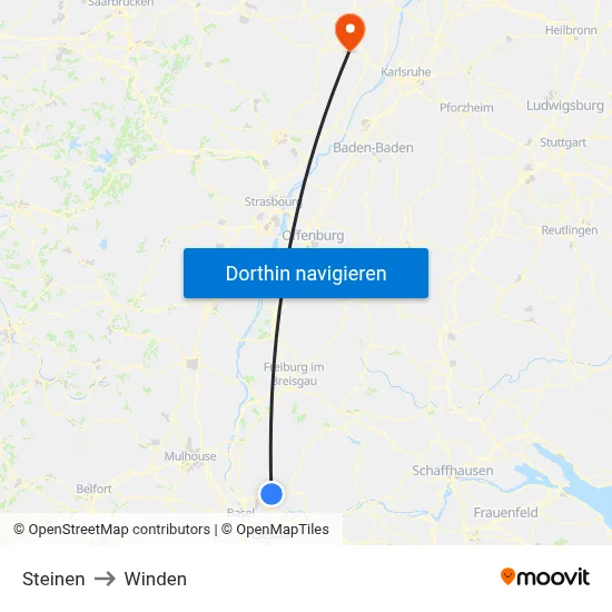 Steinen to Winden map