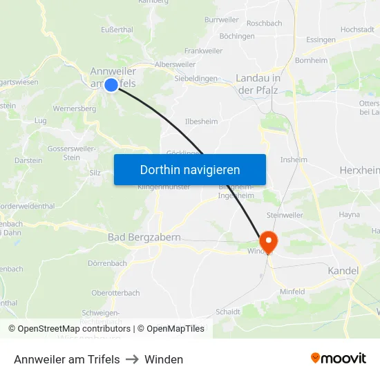 Annweiler am Trifels to Winden map