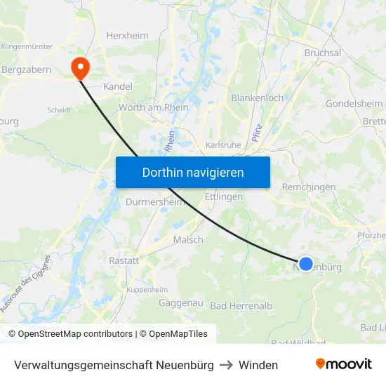 Verwaltungsgemeinschaft Neuenbürg to Winden map