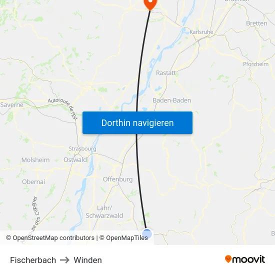Fischerbach to Winden map