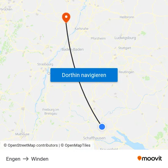 Engen to Winden map