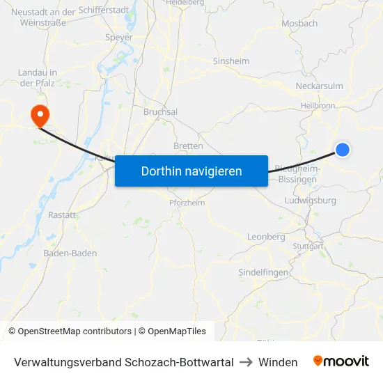 Verwaltungsverband Schozach-Bottwartal to Winden map