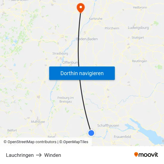 Lauchringen to Winden map