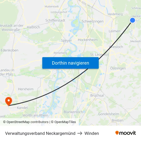 Verwaltungsverband Neckargemünd to Winden map