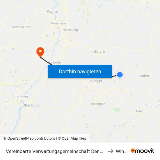 Vereinbarte Verwaltungsgemeinschaft Der Stadt Welzheim to Winden map