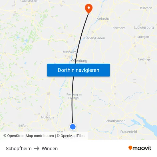 Schopfheim to Winden map