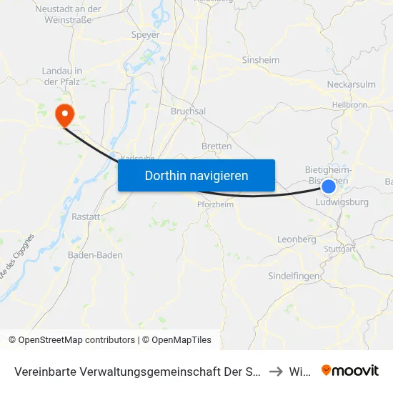 Vereinbarte Verwaltungsgemeinschaft Der Stadt Bietigheim-Bissingen to Winden map