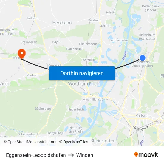 Eggenstein-Leopoldshafen to Winden map