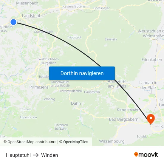 Hauptstuhl to Winden map