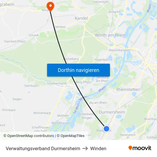 Verwaltungsverband Durmersheim to Winden map
