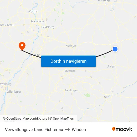 Verwaltungsverband Fichtenau to Winden map