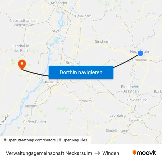 Verwaltungsgemeinschaft Neckarsulm to Winden map