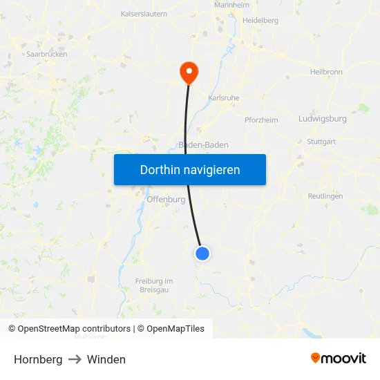 Hornberg to Winden map