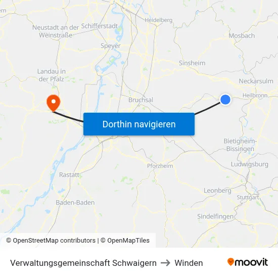 Verwaltungsgemeinschaft Schwaigern to Winden map