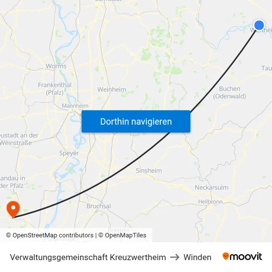 Verwaltungsgemeinschaft Kreuzwertheim to Winden map