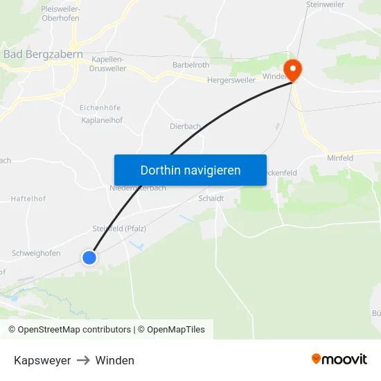 Kapsweyer to Winden map