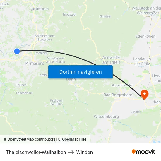 Thaleischweiler-Wallhalben to Winden map