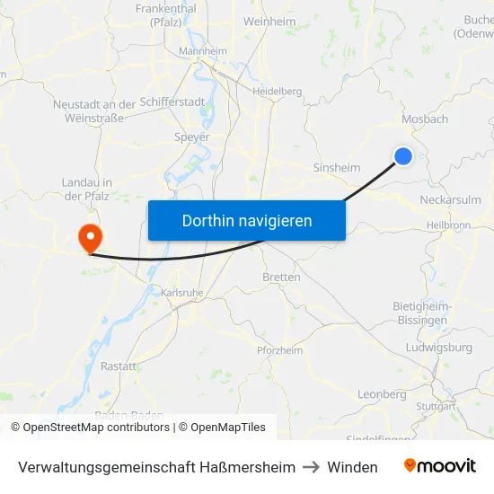 Verwaltungsgemeinschaft Haßmersheim to Winden map
