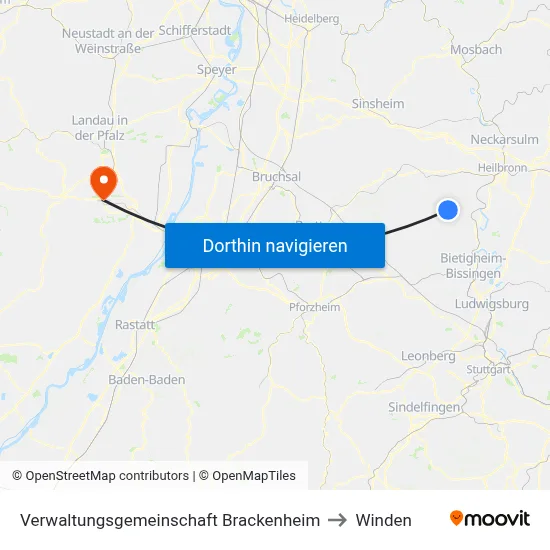 Verwaltungsgemeinschaft Brackenheim to Winden map