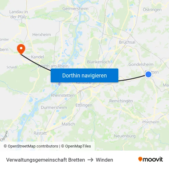Verwaltungsgemeinschaft Bretten to Winden map