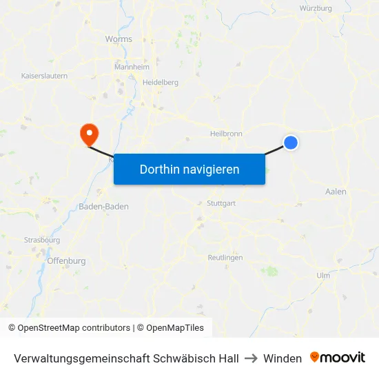 Verwaltungsgemeinschaft Schwäbisch Hall to Winden map