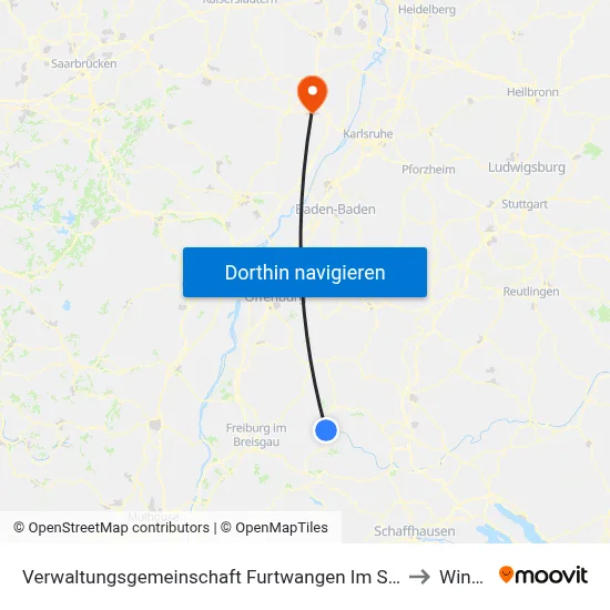 Verwaltungsgemeinschaft Furtwangen Im Schwarzwald to Winden map