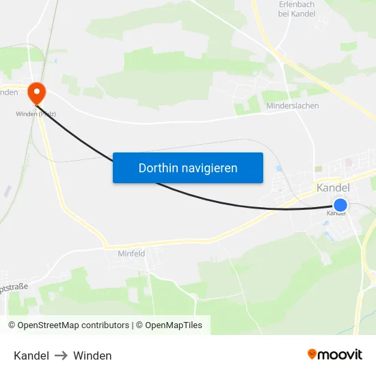 Kandel to Winden map