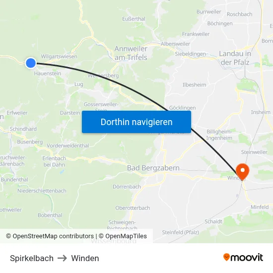 Spirkelbach to Winden map