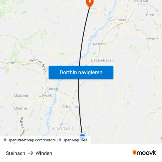 Steinach to Winden map