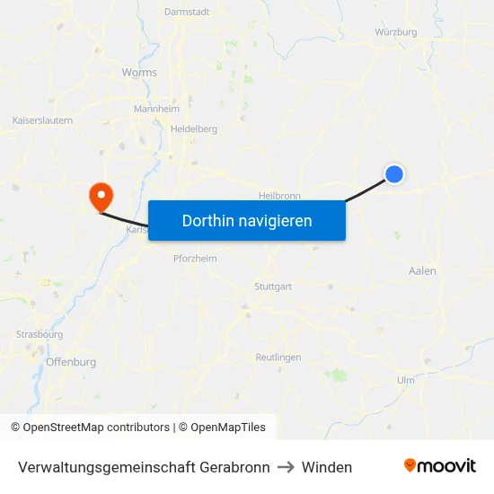 Verwaltungsgemeinschaft Gerabronn to Winden map