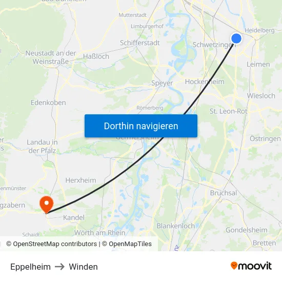Eppelheim to Winden map