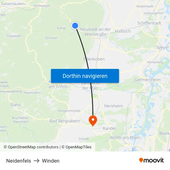 Neidenfels to Winden map