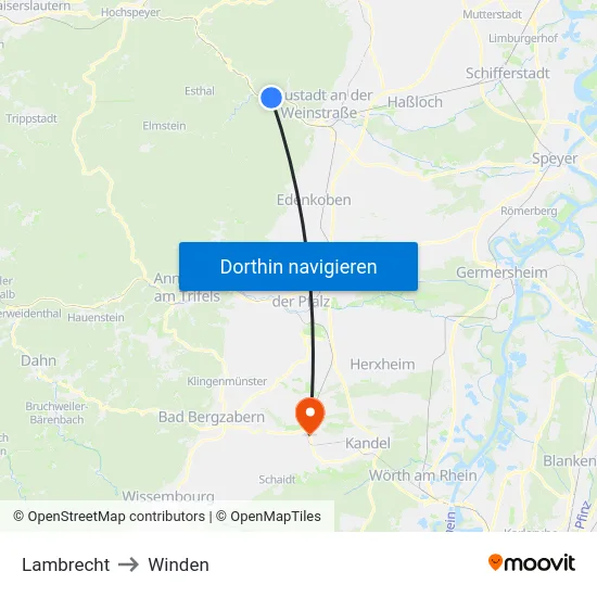 Lambrecht to Winden map
