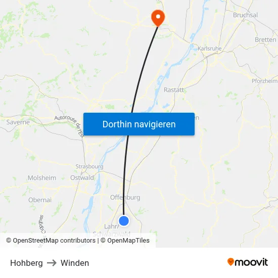 Hohberg to Winden map