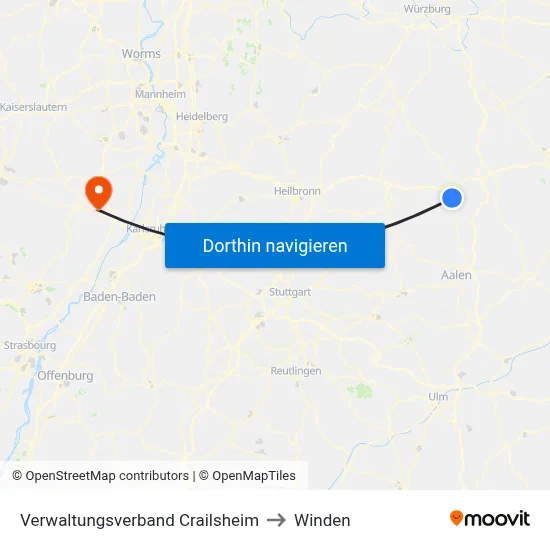 Verwaltungsverband Crailsheim to Winden map