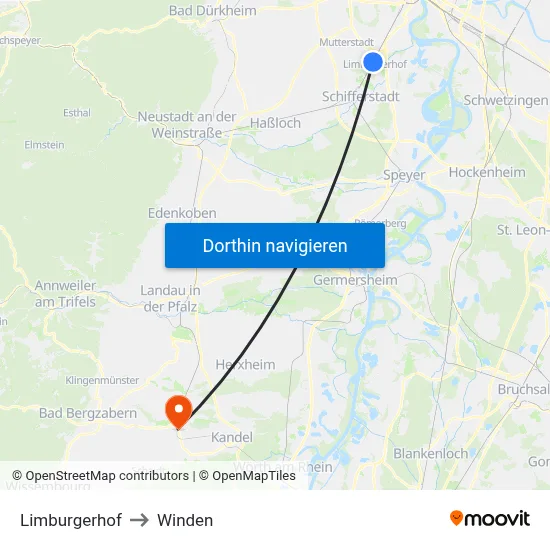 Limburgerhof to Winden map