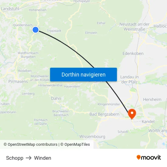 Schopp to Winden map