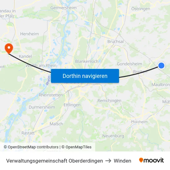 Verwaltungsgemeinschaft Oberderdingen to Winden map