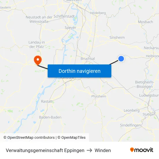 Verwaltungsgemeinschaft Eppingen to Winden map