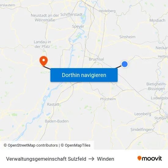 Verwaltungsgemeinschaft Sulzfeld to Winden map